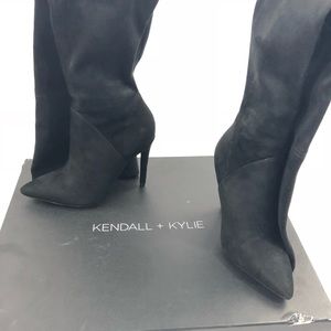 Kendall & Kylie Kayla Black Suede Knee High Boot